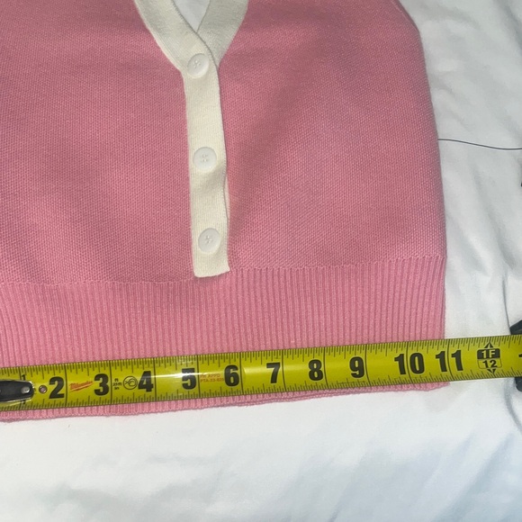 Lulus Ameliah Pink and White Collared Sweater Tank Top - Picture 13 of 13
